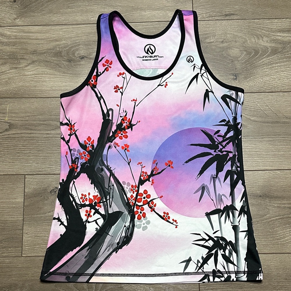 INKnBURN‎ Zen Running Training Tank Black Pink Size Large